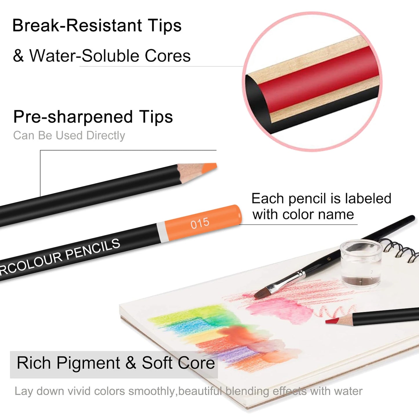 72 or 120 Watercolor Pencil Set