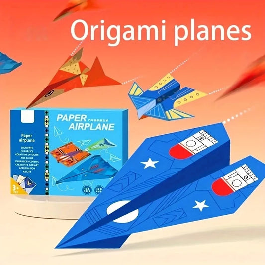 12 Styles 36 Sheets Colorful Origami Paper Airplanes
