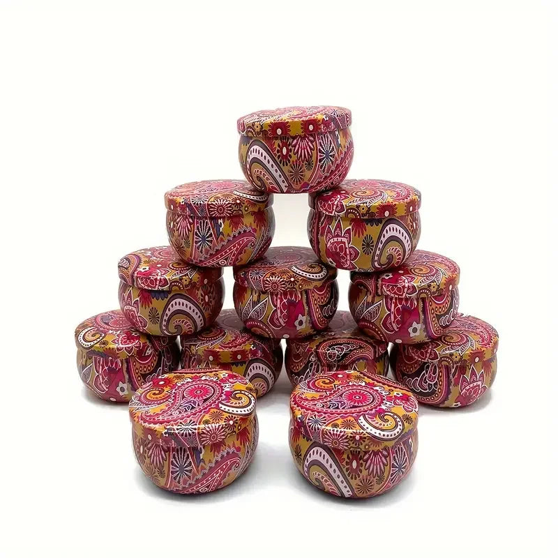 12pcs Empty Candle Tins, 2.2oz - 8 colors