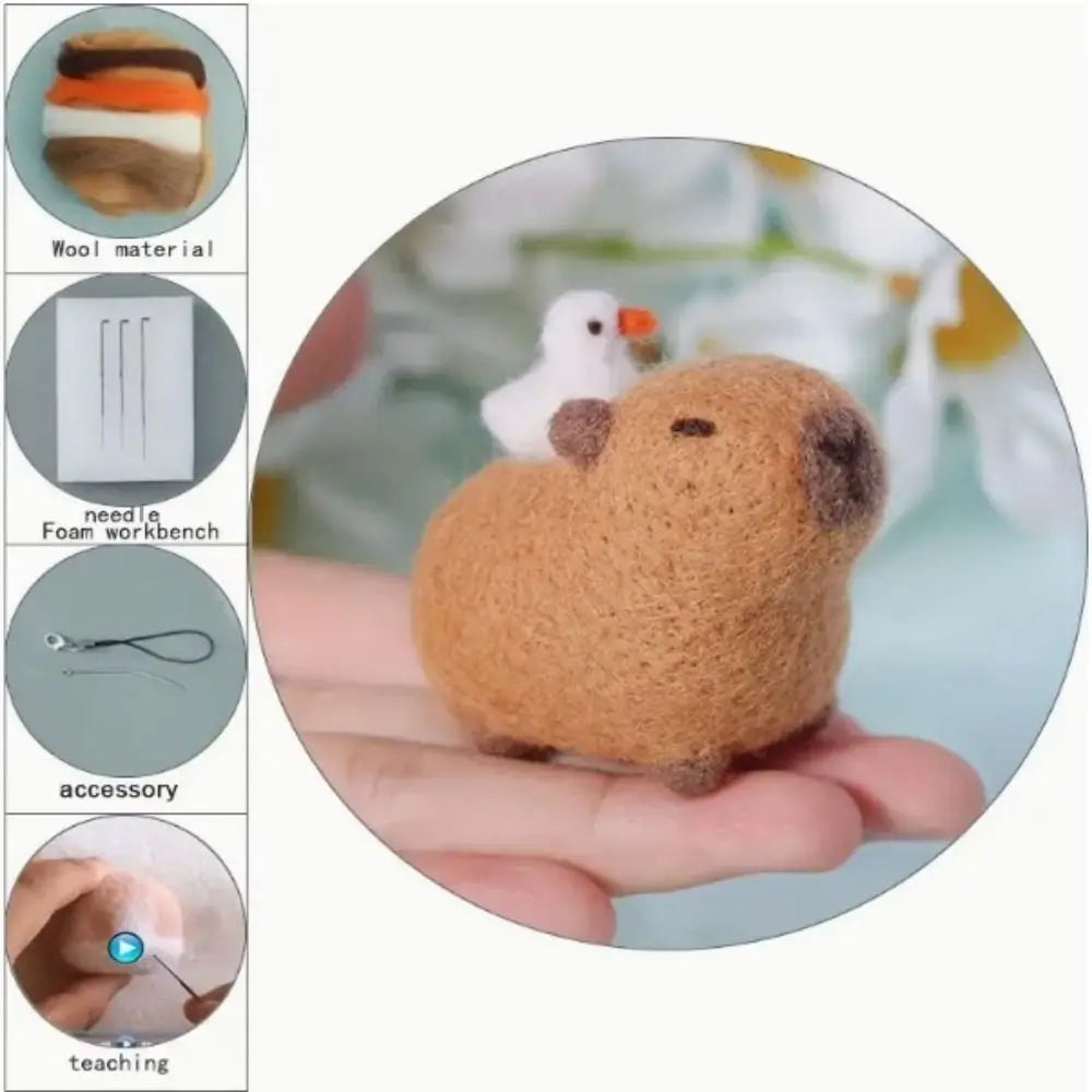 Capibara, Otter, or Whale Wool Felting Kit
