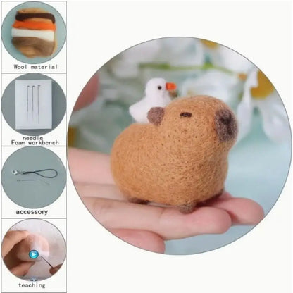 Capibara, Otter, or Whale Wool Felting Kit