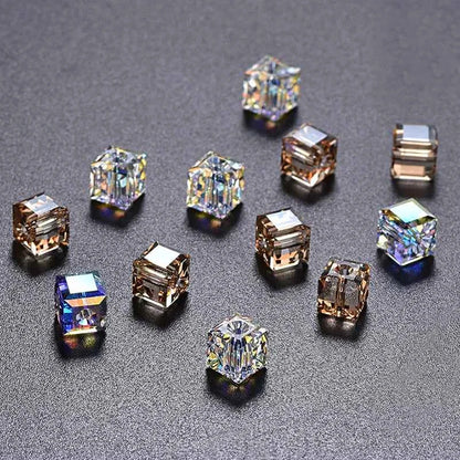 8MM Glass Cube Beads