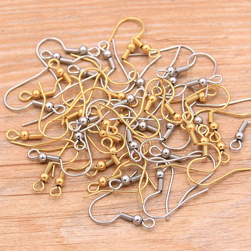 50PCS Gold and Stainless Steel Earring Wires
