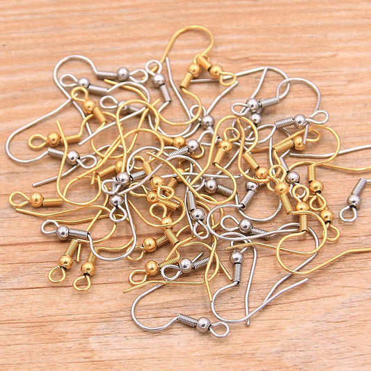 50PCS Gold and Stainless Steel Earring Wires