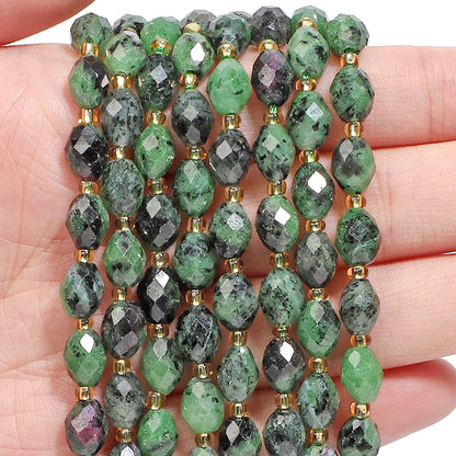 AAA Faceted Natural Colored, Quartz, Oval Shaped Beads