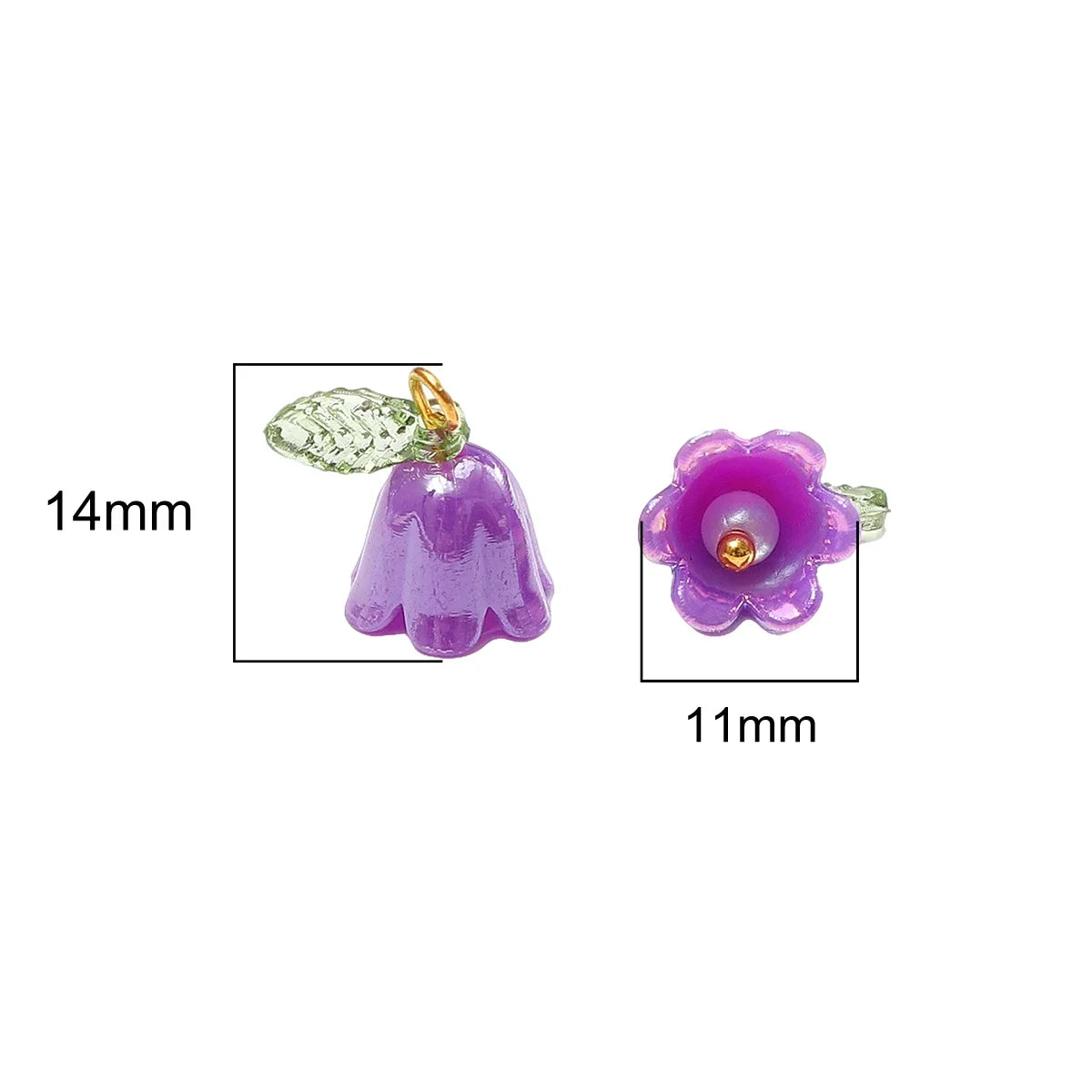 10 Pcs Acrylic Lily of the Valley Flower Bud Beads