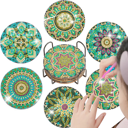 6 Pcs Set of Diamond Art Coasters - Various Designs
