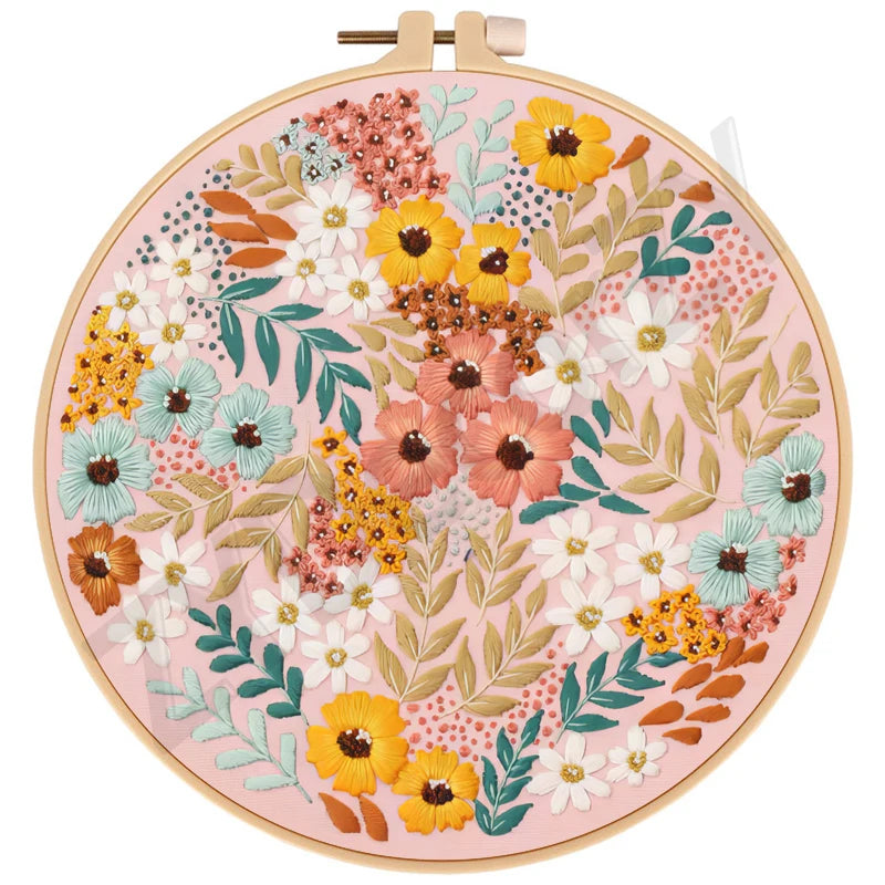 Butterfly, Animals and Flowers Embroidery Kits - 20x20cm