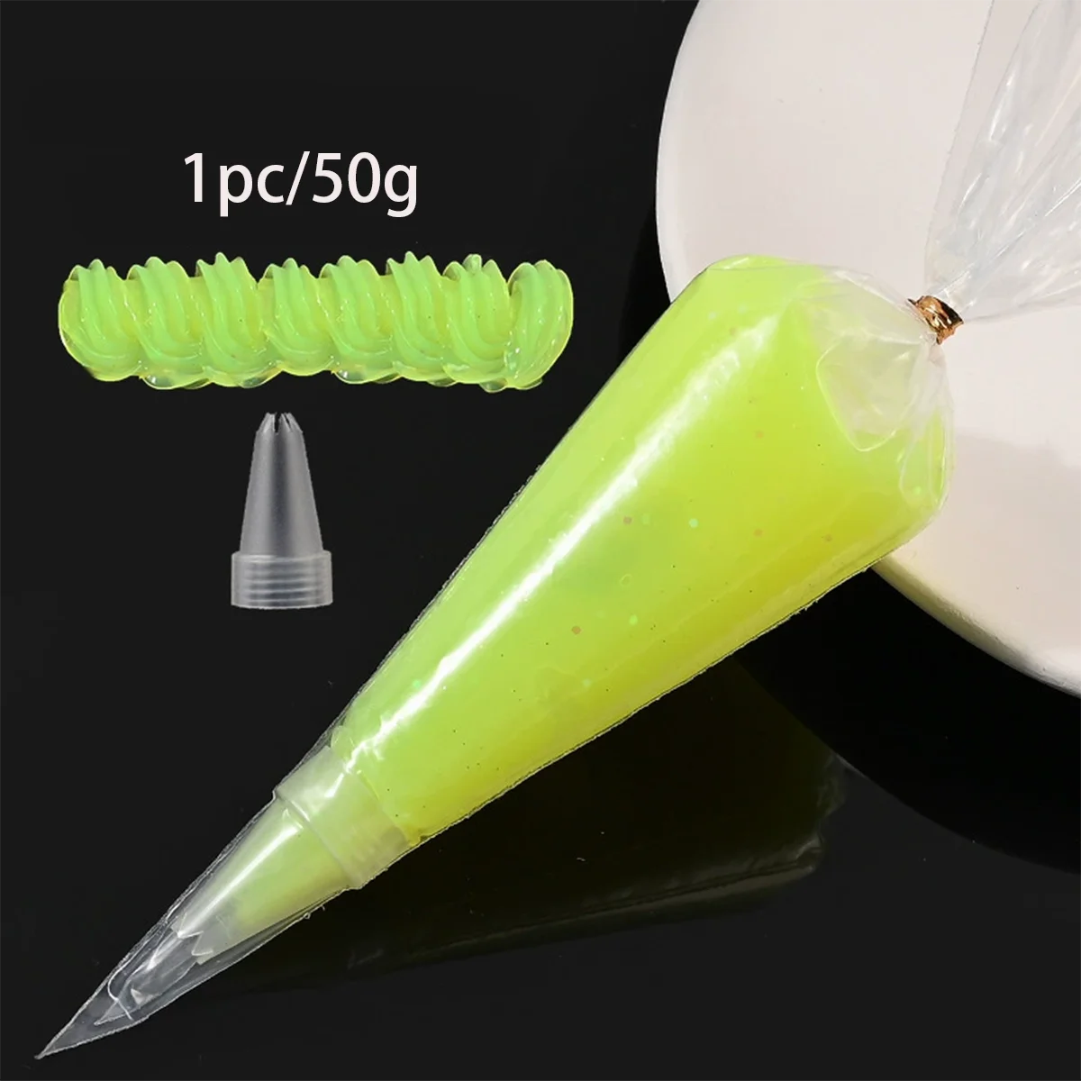 50g Crystal Clear Yellow Jelly Glue for DIY Crafts | Simulated Cream Glue | Phone Case Decoration, Party Favors, Art Supplies (Non-Toxic). Comes with a design tip.