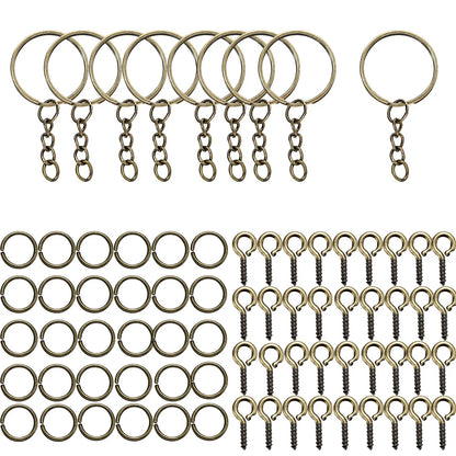 110/220Pcs Keychain - Open Jump Rings, Eye Pins for Epoxy Resin Key Chains
