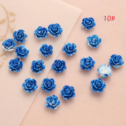 Small Roses for Resin Filling - 100pcs, Flat Back, 6mm or 8mm Size Choice