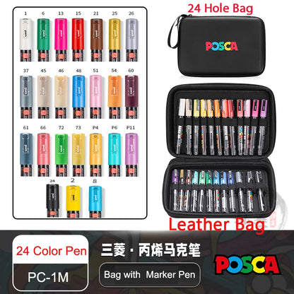 POSCA Multi-Color Marker Pen Set with case