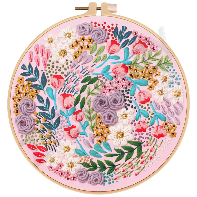 Butterfly, Animals and Flowers Embroidery Kits - 20x20cm