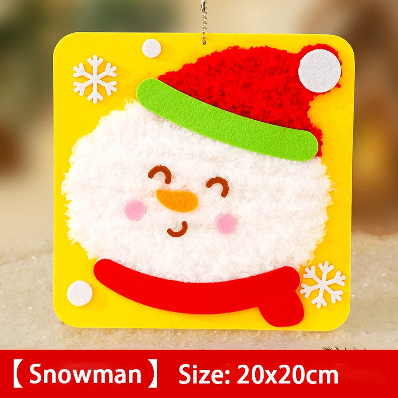 Snowman size 20x20cm, wool needle felting for kids