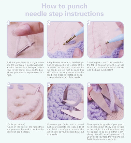 Cute Lamb Punch Needle kit