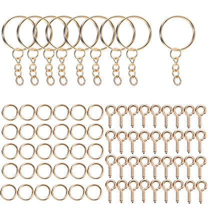 110/220Pcs Keychain - Open Jump Rings, Eye Pins for Epoxy Resin Key Chains