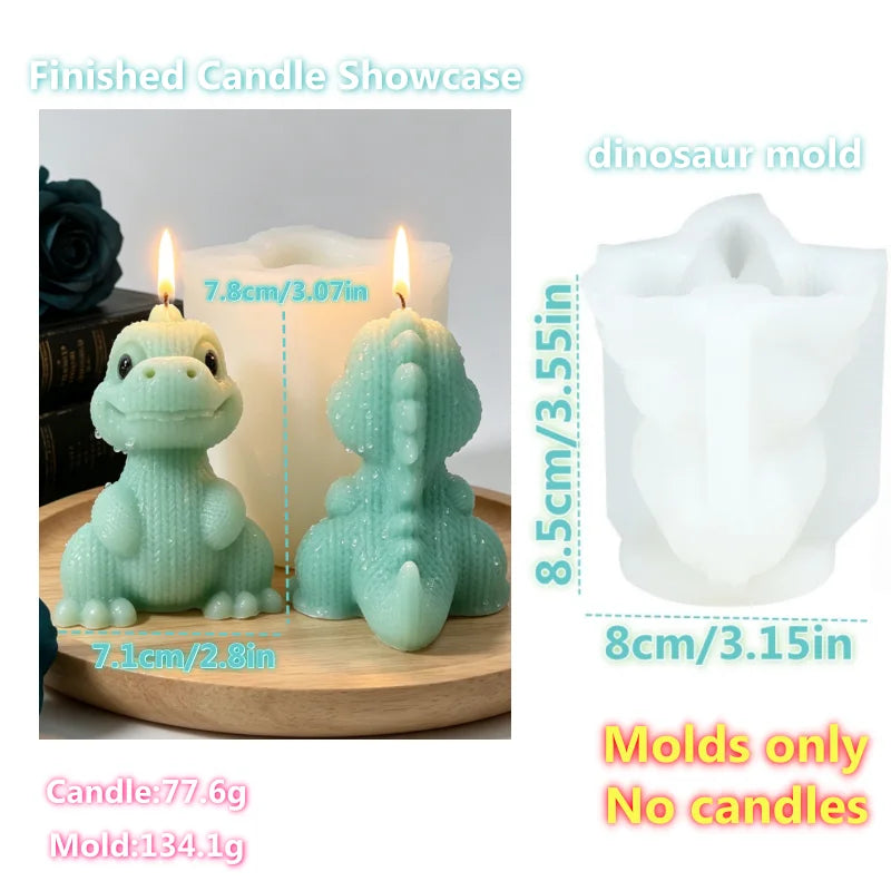 Cartoon dinosaur mold with dimensions and weight