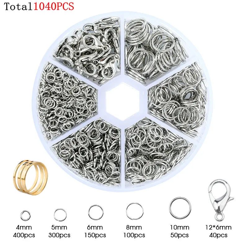 Various Jewelry Finding Kits for Making Earrings. Bracelets, Necklaces: Lobster Clasps, Open Jump Rings, Tools. Jewelry Making Supplies