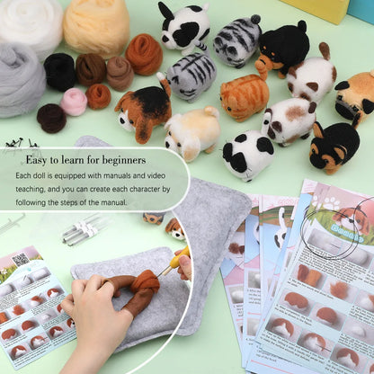Cat and Dog Needle Felting Kits