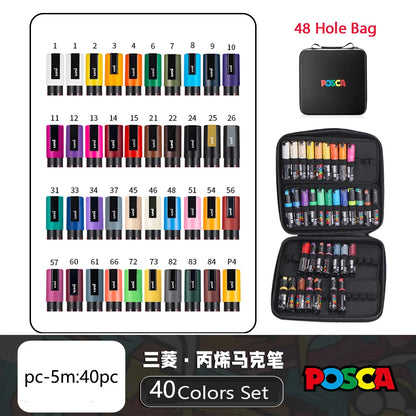 POSCA Multi-Color Marker Pen Set with case