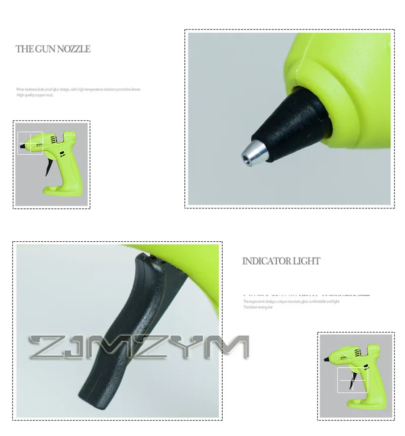 Hot Glue Gun, 3.7V Cordless Glue Gun, Wireless Mini with 30pcs Glue Sticks, Lithium Battery Charging