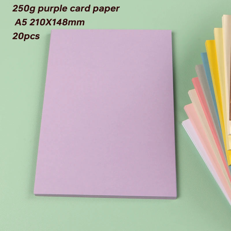 20 Pieces of Card Stock Colored Paper for Scrapbooking