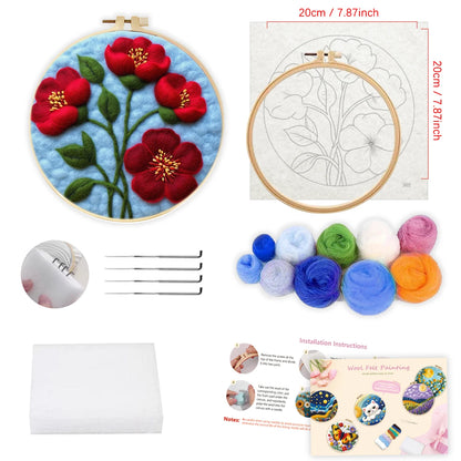 Flower Pattern Wool Felting Kit