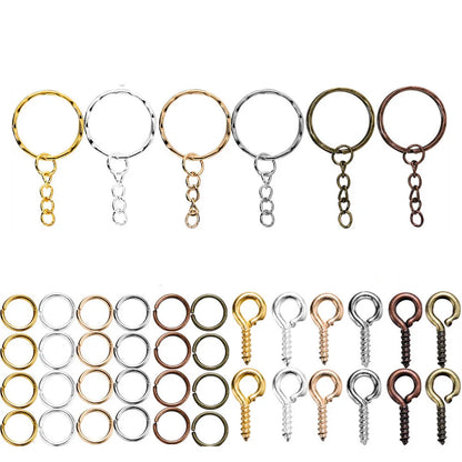 110/220Pcs Keychain - Open Jump Rings, Eye Pins for Epoxy Resin Key Chains